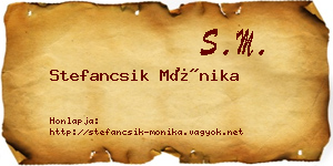 Stefancsik Mónika névjegykártya
